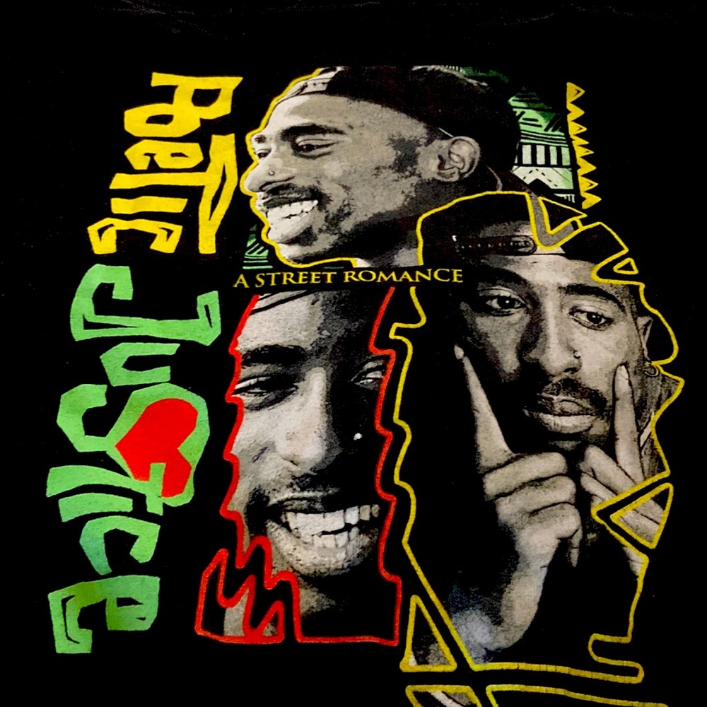 3XL Black T-Shirt, Tupac, Poetic Justice